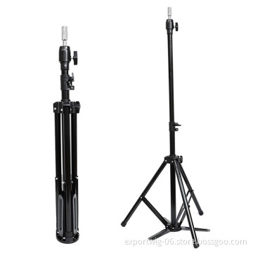 Wig Stand Holder Tripod Stand For Canvas Block Mannequin Head Adjustable For Wig Making Drying Styling Display With Pedals